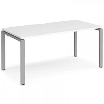 E168-S-WH Office Desk – 1.6 m × 0.8 m, Silver & White