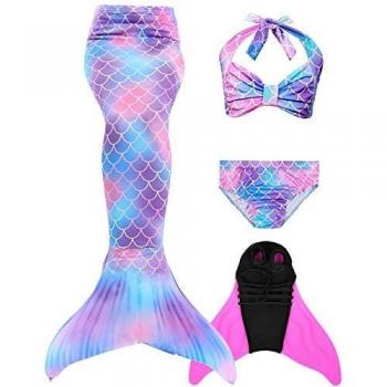 Bambina Marina NAITOKE – Set 4PC con Coda di Sirena e Bikini