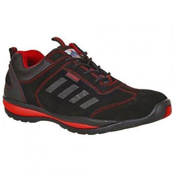Portwest Men's Lusun Safety Trainer, Black Red, 11 UK