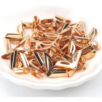 Coins en métal or rose pour accessoires à faire soi-même, 40 pièces 16x16x2,5mm