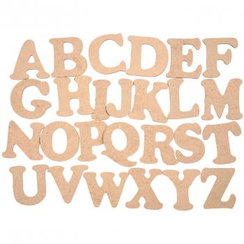 MDF Wooden Letter Assortment (A‑Z) – Beige, 26 pcs