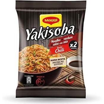 MAGGI YAKISOBA GUSTO CHILI Noodles istantanei con verdure e salsa con soia 2 porzioni (120 g)
