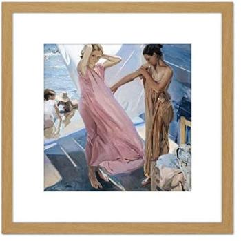 Joaquin Sorolla Y Bastida: After Bathing Valencia – 8x8 Wooden Frame Print