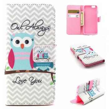 Carcasa iPhone 6/6S 4.7 Pulgadas, Funda de Cuero PU, Estilo Amor del Búho