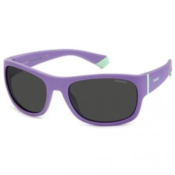 Polaroid Kids' 54 mm Purple‑Grey Squared Polarized Lenses
