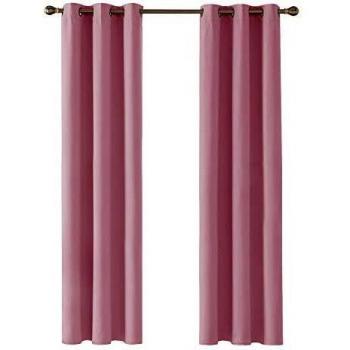 Deconovo Schlafzimmer Vorhänge, blickdicht, 138x107cm, Rosa, 2er Set