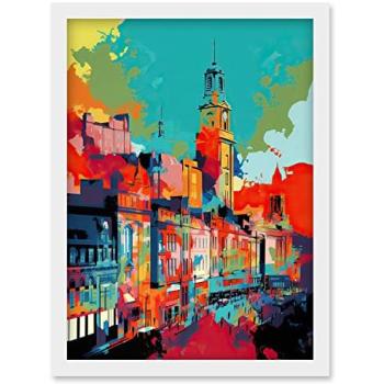 White‑Frame Artery8 Nottingham City View – Abstract A4 Artwork