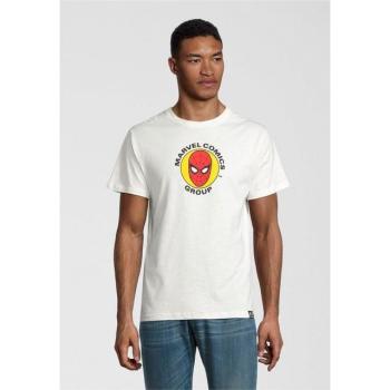 Marvel Spider-Man Circle T-Shirt Herren XXL Naturfarben Baumwollshirt Rundhals Classic