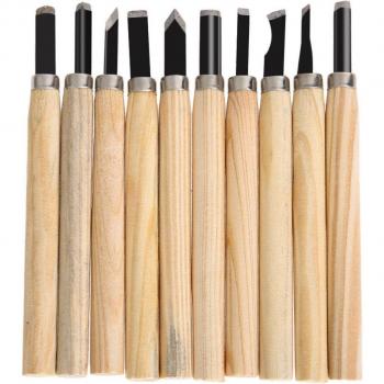 Kit de cuchillos de tallado DIY para madera, 10 piezas