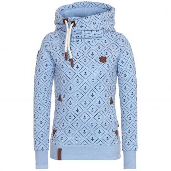 Naketano Women’s Hoody “I Will Fuck Your Brain III” – Blue Melange M