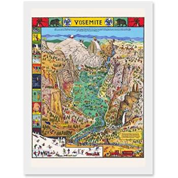 National Park 1931 Mora Yosemite Valley – White Framed Artwork A4