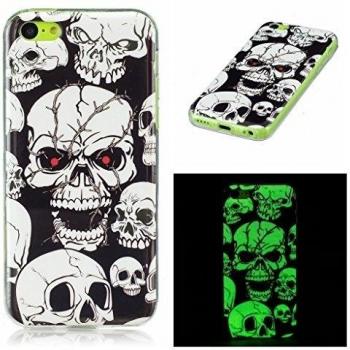 Fondo Back “Crisant Skull” de Silicona Ultra Thin para iPhone 5C