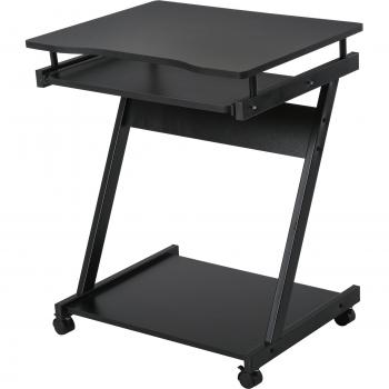 HOMCOM Movable Compact Small Computer Desk with 4 Moving Wheels