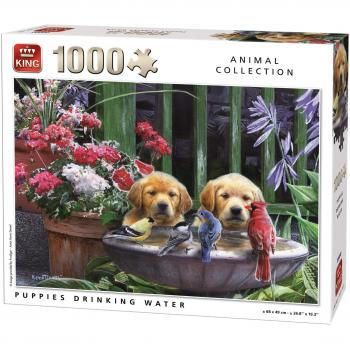 Puzzle King Cuccioli che Beve Acqua
