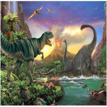 Dinosaures sur le volcan – Puzzle adulte 300 pièces