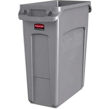 Grey 60L Vented Slim Jim Receptacle – Rubbermaid Commercial