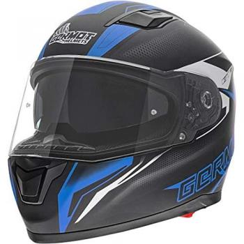 Germot GM 330 Motorradhelm Schwarz Blau L