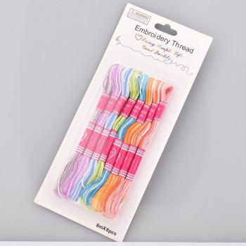 Chainho 8m 12Pcs Cross Stitch Thread, Cotton-Polyester Blend