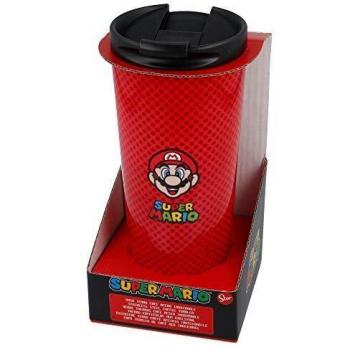 Tazza da viaggio di 425 ml con isolamento termico per caffè in acciaio inox, design di Super Mario Bros di Nintendo