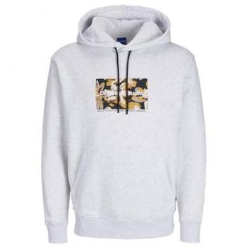 Jack & Jones Sudadera gris con capucha para hombre