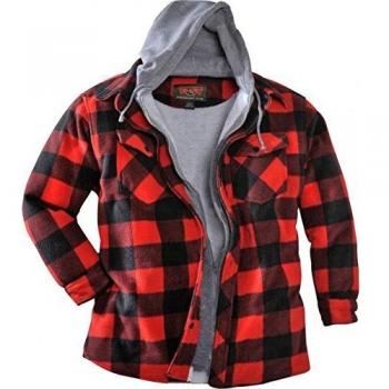 Trailcrest Kapuzenfleecejacke Lumberjack rot/schwarz Größe XXL