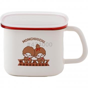 Fuji Emaille Monchhichi Miso‑Topf – Quadrat‑Check 1,5 l