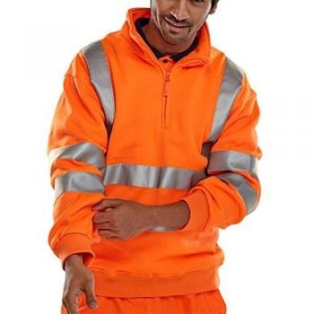 B-Seen Quarter Zipped Sweatshirt Orange EN471 XL
