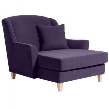 Max Winzer Sessel Judith – violette Velours‑Polster mit 55 × 55 cm Kissen