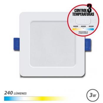 Elbat LED cuadrado 3W 240 lm con selector térmico