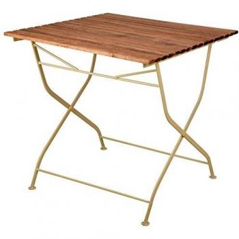 Table Esschert Design Pliable en Bois et Métal Crème