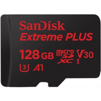 Tarjeta MicroSDXC 128GB Clase A1 UHS-I U3 V30 Sandisk Extreme Plus