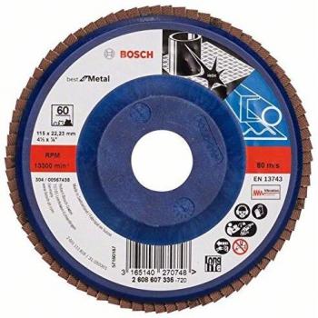 X571 Plateau Bosch – Métal, 115 mm, Droit, Grain 60