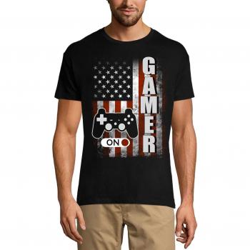 Tee Shirt Uomo Gamer Attivato Bandiera Americana
