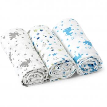 Esel Erik Sterntaler Baby‑Mulltuch (80 × 80 cm, weiß/multicolor) für Kinder ab 0 Jahre