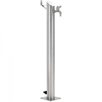 Fontana a Colonna Rotonda in Acciaio Inossidabile 95 cm