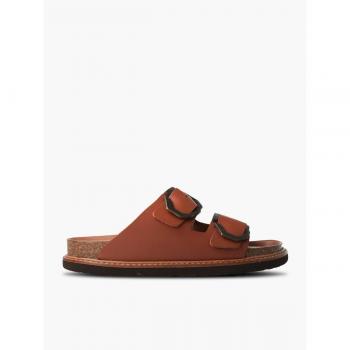 Maroc Marron Nu-Pieds Genuines Femme – Talon 2 cm avec Boucle