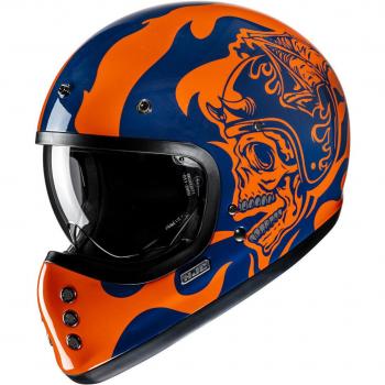 Casco Moto Integrale HJC V60 FLAME MC27 S – Colore Blu e Arancione