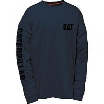 Men’s Trademarks Banner Long Sleeve Cotton Shirt (Blue)