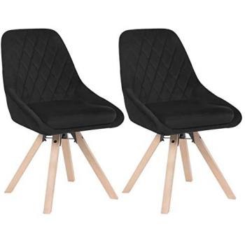 Sillas de Comedor con Patas de Madera Maciza y Tapizado en Terciopelo