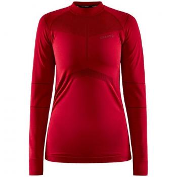 Camiseta deportiva interior técnica, manga completa, color melocotón, diseñada para mujer, tamaño mediano-grande