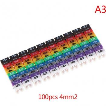 Marcadores de Cable 150 Uds Etiquetas Numéricas Color Tipo C para Cables de 2-3mm