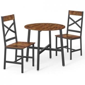 Contemporary Marble Dining Table and Sleek Metal Chairs