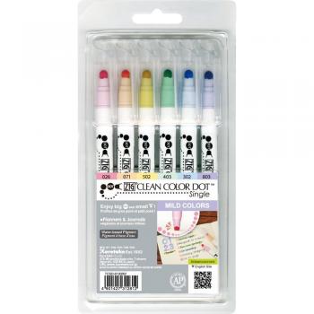 Rotuladores Suaves Kuretake ZIG Clean Color Dot 6 Piezas