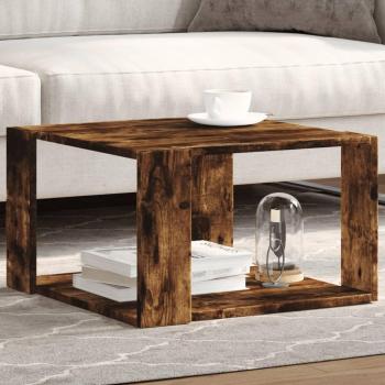 VidaXL Table D'appoint Chêne Fumé 51,5x51,5x30 cm – Bois d’Ingénierie