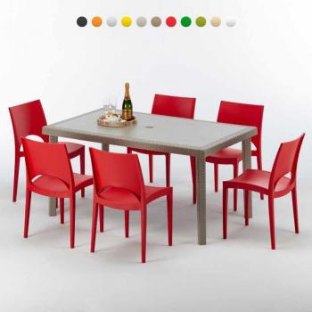 Set Tavolo Beige e Sedie Colorate Marion