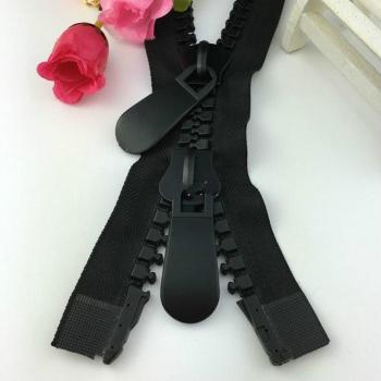 Black Double Zipper Head with Big Teeth