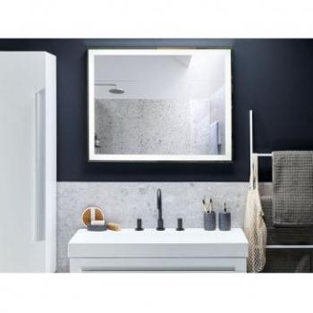 Rectangular LED Wall Mirror 90 x 70 cm for Bathroom