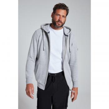 Giacca felpata con cappuccio JAY-PI, 7XL, grigia, cotone/viscosa