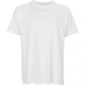 Men’s Oversized Bio Baumwoll Shirt – Rundhals, locker geschnitten, weiß