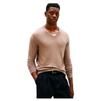 Tommy Hilfiger Men's Medium Brown V-Neck Sweater (MW0MW28047HI3)